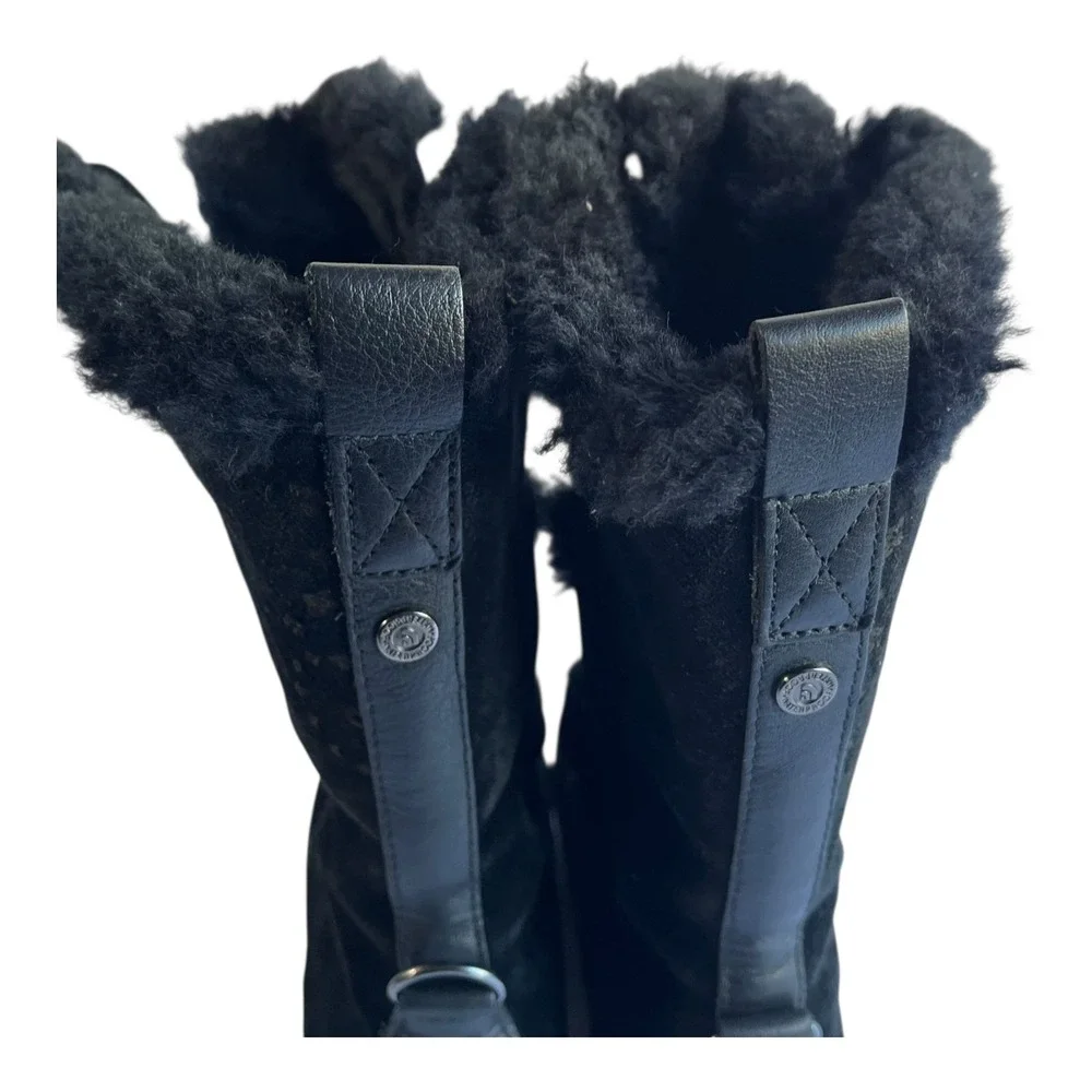 The North Face W Abby III Black Suede Fur Lined Winter Boots Women's 7.5